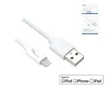 USB A to Lightning cable 1m, white, DINIC Box